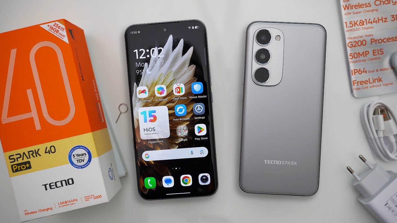 Tecno Spark 40 Pro+ – 8GB RAM + 256GB ROM, Dual SIM, 5G LTE Smartphone