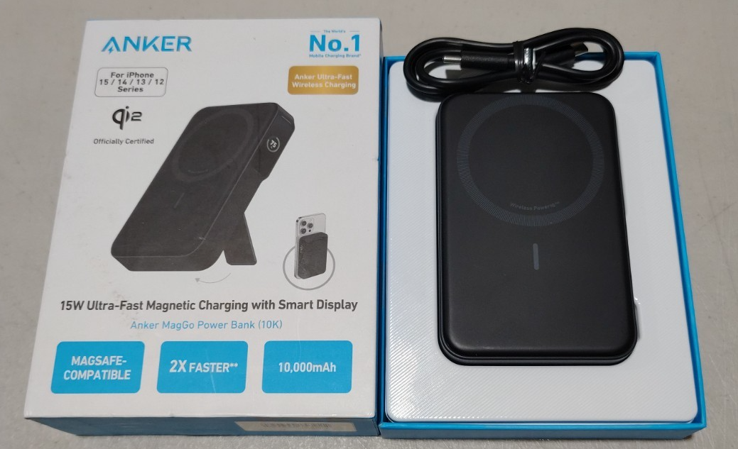 Anker MagGo Power Bank (10K, Built-in Stand & Smart Display)